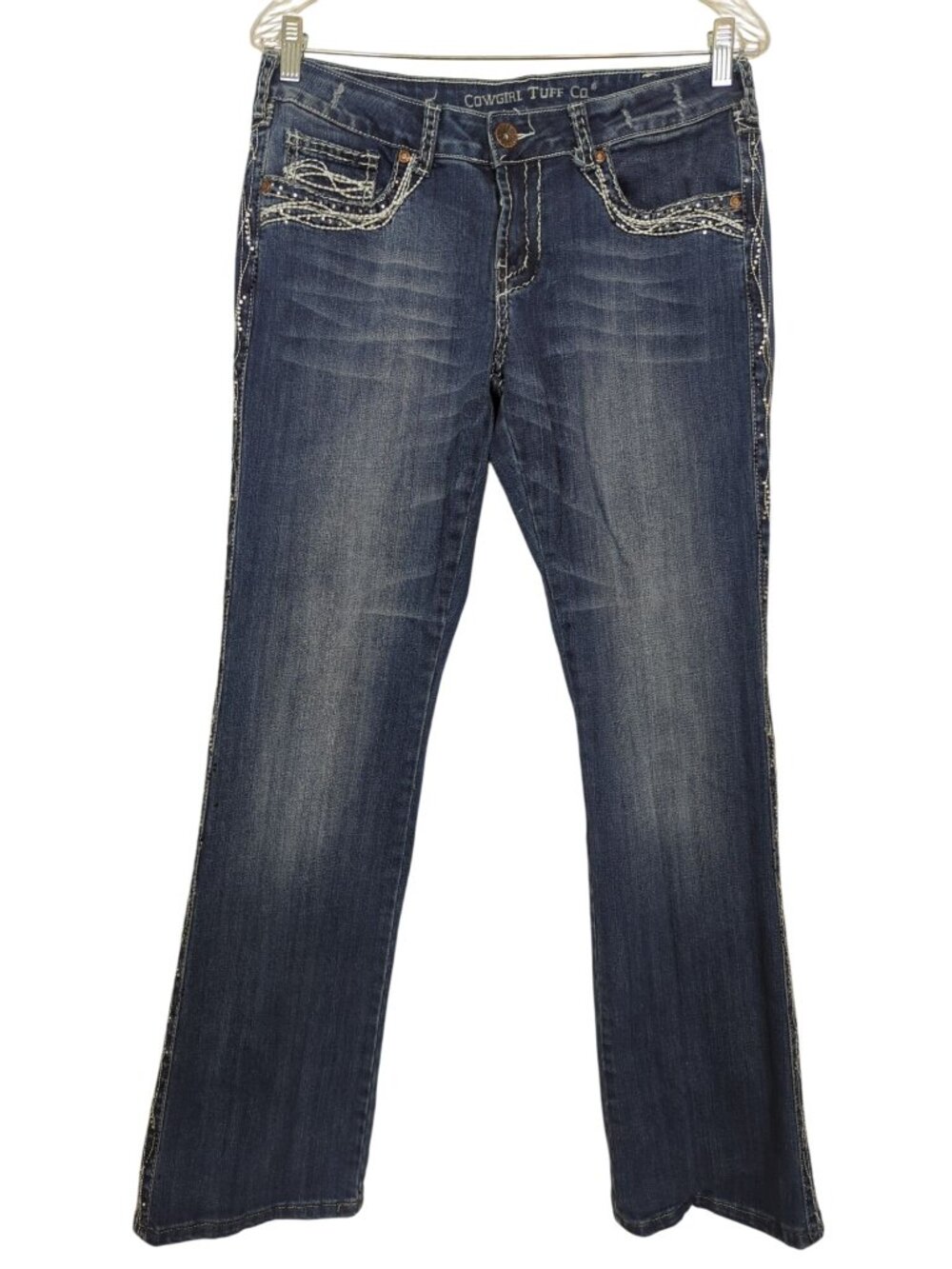 Cowgirl TUFF Co.  women's show it off mid rise clear stones Jeans W 30 L 33
